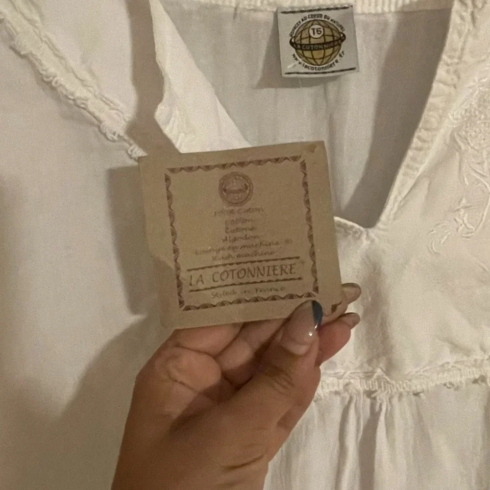 La Cotonniere Women's White Embroidered Long Sleeve Dress 3XL - Picture 9 of 13